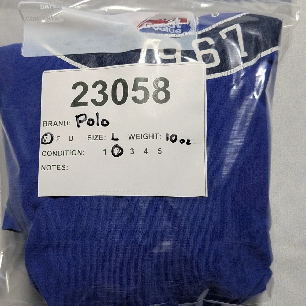 Polo Ralph Lauren Mens Large Royal Blue Short Sleeve Graphic Hooded Tee